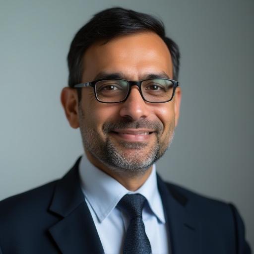 Portrait of Dr. Raj Kumar, a professional man in spectacles.